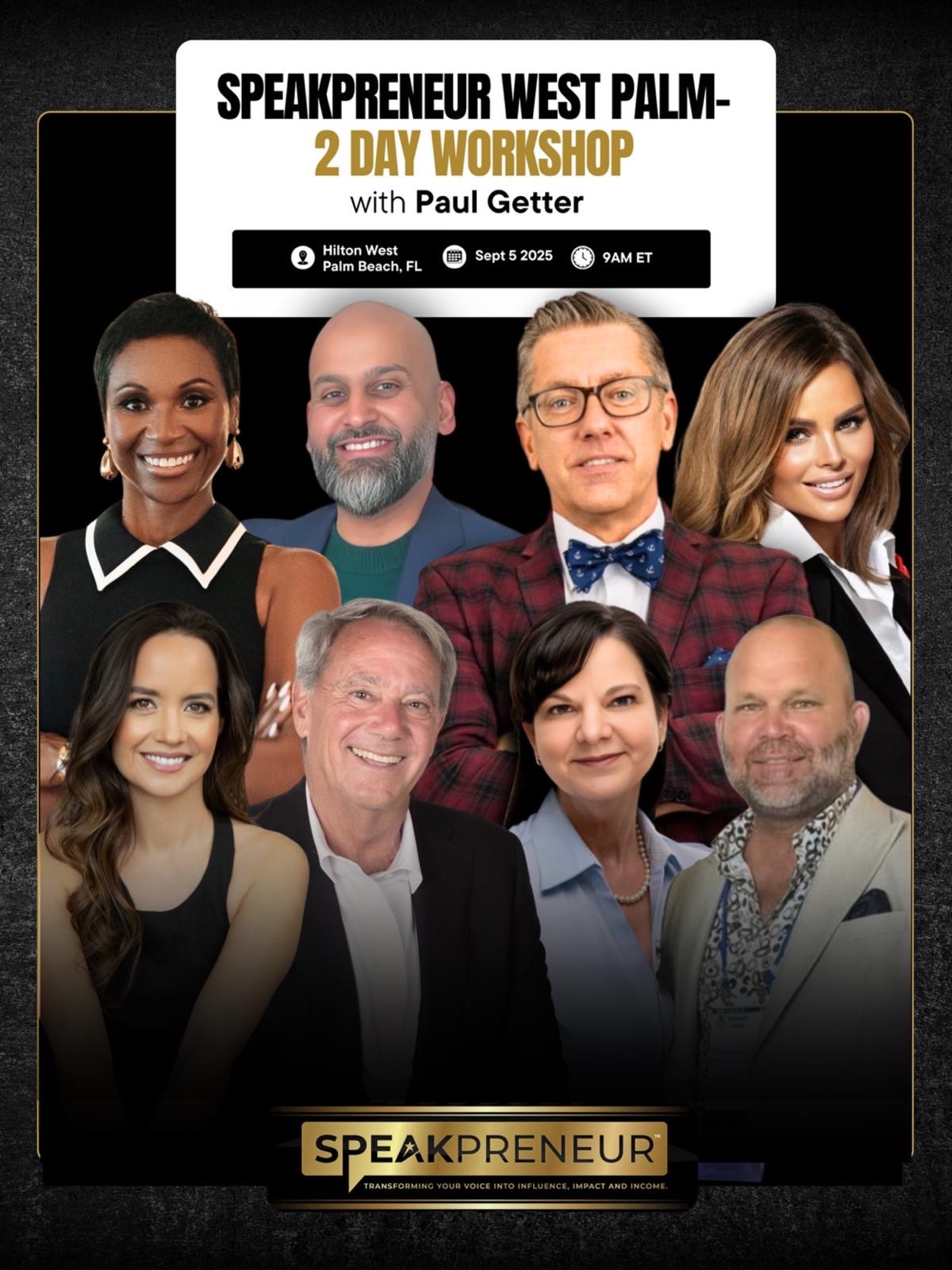 Speakpreneur West Palm Beach two-day workshop event poster
